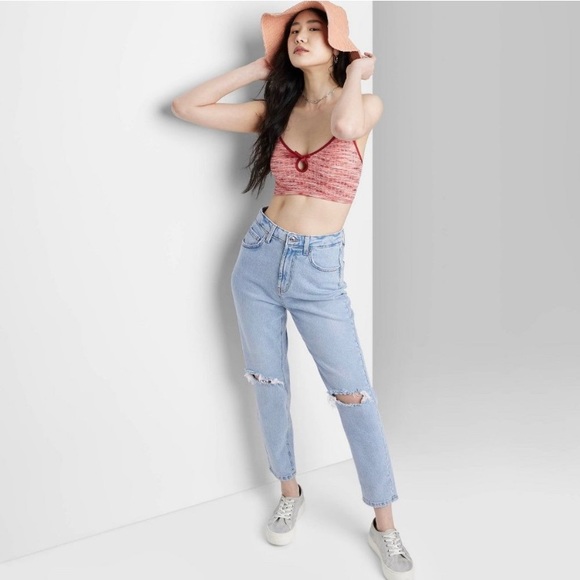 Wild Fable Super High-Rise Mom Jean Distressed - Picture 1 of 8